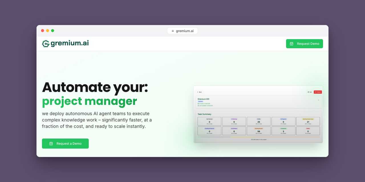 Teams of AI agents that plan, execute, and review entire projects: Gremium.ai, our own product, built by a small team in under six months